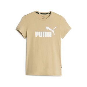 Koszulka damska Puma ESS Logo Tee. Brązowe bluzki Puma, xs, bez wzorów, sportowe, bez kołnierzyka, bez ramiączek. W wyprzedaży za 88,05 zł.