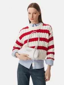 Tommy Jeans Torebka Tjw Bold Shoulder Bag AW0AW18787 Biały. Białe torebki klasyczne Tommy Jeans, bez wzorów, z jeansu, bez dodatków. Za 449,99 zł.
