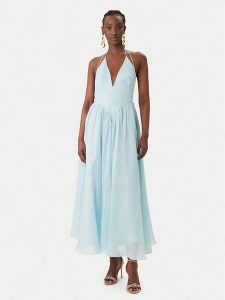 Bardot Sukienka koktajlowa Arletha Halter 59963DB3 Błękitny Regular Fit. Niebieskie sukienki Bardot, bez wzorów, z syntetyku, wizytowe, bez kołnierzyka, bez ramiączek. Za 653,99 zł.