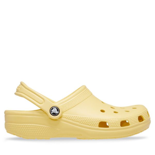 Klapki Crocs. Żółte klapki Crocs, bez wzorów, bez obcasa. Za 239,99 zł.