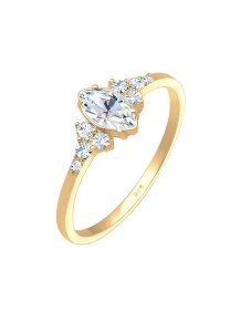 Elli Damski walentynkowy z markizem z kryształami w srebrze próby 925 Sterling Silver Pierścionki 1 ct. Szare pierścionki Elli, srebrne. Za 203,99 zł.