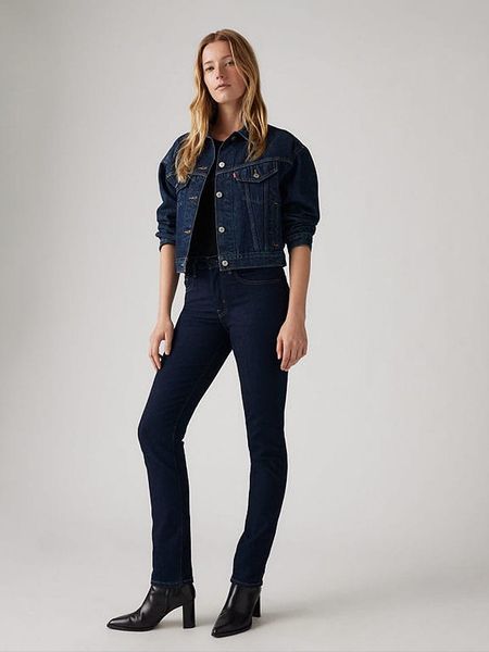 Levi's Dżinsy "724" - Slim fit - w kolorze granatowym rozmiar: W27/L28. Niebieskie jeansy Levi's®, z aplikacjami, ze skóry, z podwyższonym stanem. Za 204,95 zł.