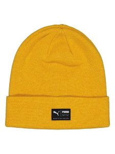 Puma Czapka beanie w kolorze musztardowym rozmiar: onesize. Żółte czapki Puma, bez wzorów, z materiału. Za 136,13 zł.