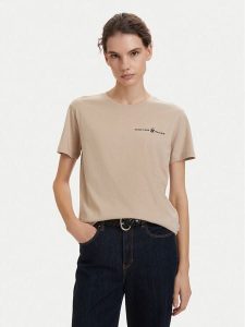 Beverly Hills Polo Club T-Shirt P-SS26W-TS085 Beżowy Regular Fit. Brązowe t-shirty Beverly Hills Polo Club, l, bez wzorów, z bawełny, bez kołnierzyka, bez ramiączek. Za 139,99 zł.