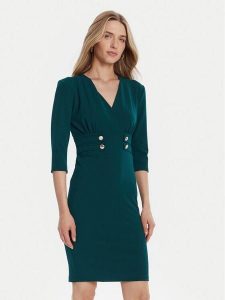 Rinascimento Sukienka koktajlowa CFC0126151003 Zielony Slim Fit. Zielone sukienki Rinascimento, xs, bez wzorów, z syntetyku, wizytowe, bez kołnierzyka, bez ramiączek. Za 579,99 zł.