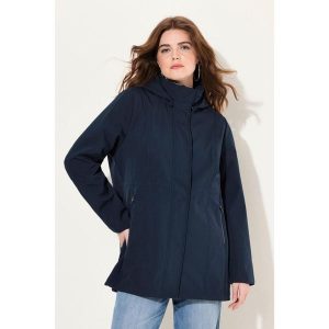 Damskie Kurtka softshell HYPRAR wodoodporna odpinany kaptur. Niebieskie kurtki Ulla Popken, plus size, bez wzorów, z elastanu, bez kaptura. Za 584,99 zł.