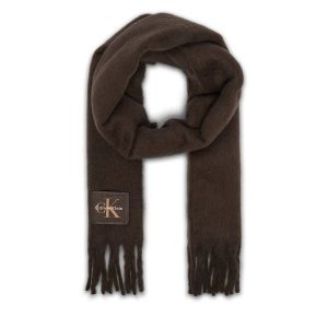 Szalik Calvin Klein. Brązowe szaliki Calvin Klein, bez wzorów. Za 329,99 zł.