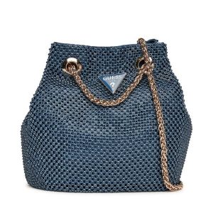 Torebka Guess. Niebieskie torebki wieczorowe Guess, z aplikacjami, bez dodatków. Za 519,99 zł.