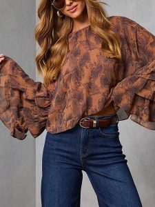 Milan Kiss Bluzka w kolorze jasnobrązowym rozmiar: M. Brązowe bluzki Milan Kiss, m, bez wzorów, bez kołnierzyka, bez ramiączek. Za 165,99 zł.