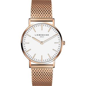 Liebeskind Zegarek kwarcowy w kolorze różowozłoto-białym rozmiar: onesize. Białe, analogowe zegarki Liebeskind. Za 362,85 zł.