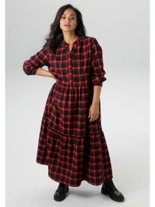 Aniston Sukienka w kolorze czerwono-czarnym rozmiar: 46. Czarne sukienki Aniston, bez wzorów, bez kołnierzyka, bez ramiączek, maxi. Za 95,99 zł.