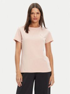 Guess T-Shirt V4YI09 J1314 Różowy Regular Fit. Czerwone t-shirty Guess, xs, z aplikacjami, z bawełny, bez kołnierzyka, bez ramiączek. Za 99,99 zł.