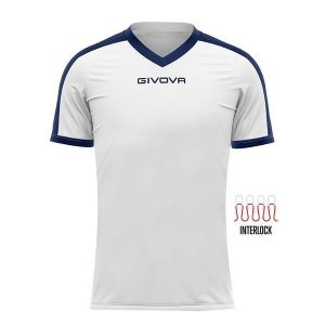 Koszulka piłkarska dla dorosłych Givova Revolution Interlock. Białe bluzki Givova, s, bez wzorów, sportowe, bez kołnierzyka, bez ramiączek. Za 32,50 zł.