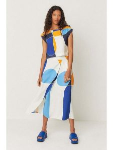 SKFK Spódnica "Areli" w kolorze biało-niebieskim rozmiar: 36. Białe spódnice SKFK, bez wzorów, maxi. Za 295,99 zł.