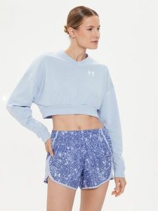 Under Armour Bluza Ua Rival Terry Os Crop Crw 1382738-539 Niebieski Loose Fit. Niebieskie bluzy Under Armour, m, bez wzorów, z bawełny, bez kaptura. Za 299,99 zł.