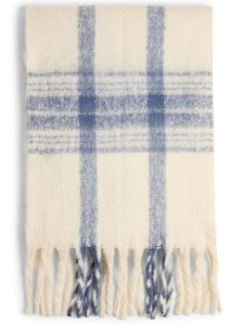 Vila szalik z frędzlami - VIMimi Kobiety biały|niebieski, ONE SIZE. Białe szaliki Vila, bez wzorów. Za 44,95 zł.