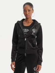 Juicy Couture Bluza Gothic Crown JCBAS126805 Czarny Slim Fit. Czarne bluzy Juicy Couture, xs, bez wzorów, z syntetyku, bez kaptura. Za 389,99 zł.