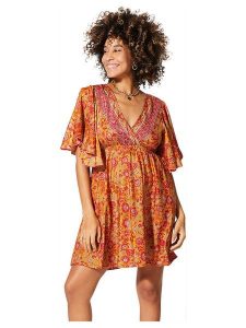 Aller Simplement Sukienka w kolorze pomarańczowo-różowym rozmiar: 38/40. Pomarańczowe sukienki Aller Simplement, bez wzorów, klasyczne, bez kołnierzyka, bez ramiączek, mini. Za 56,99 zł.
