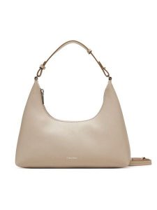 Calvin Klein Torebka Foil Logo Conv Shou?Lder Bag LV04F3272G Beżowy. Brązowe torebki klasyczne Calvin Klein, bez wzorów, ze skóry, bez dodatków. Za 309,99 zł.
