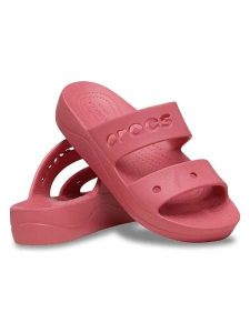 Crocs Klapki "Baya" w kolorze różowym rozmiar: 34/35. Różowe klapki Crocs, bez wzorów, z otwartym noskiem, bez obcasa. Za 113,63 zł.