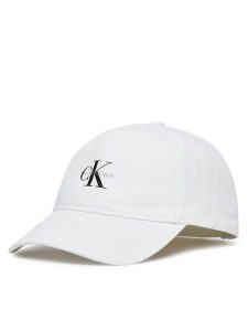 Calvin Klein Czapka z daszkiem Monologo Printed Baseball Cap LV04K5027G Biały. Białe czapki Calvin Klein, bez wzorów, z bawełny. Za 129,99 zł.