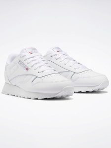 Reebok Skórzane sneakersy "Classic" w kolorze białym rozmiar: 35. Białe trampki Reebok, bez wzorów, bez zapięcia. Za 162,49 zł.