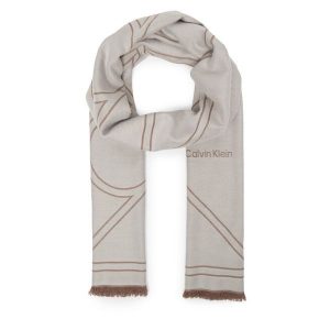 Szal Calvin Klein. Białe szaliki Calvin Klein, bez wzorów. Za 249,99 zł.