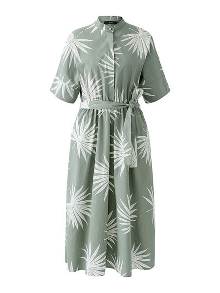 Oui Sukienka w kolorze zielono-białym rozmiar: 36. Zielone sukienki Oui, bez wzorów, z bawełny, bez kołnierzyka, bez ramiączek, maxi. Za 218,05 zł.