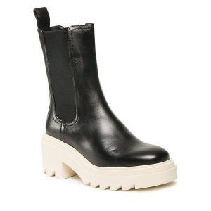 Botki GINO ROSSI. Czarne botki Gino Rossi, bez wzorów, bez obcasa, na słupku, bez zapięcia. Za 208,99 zł.