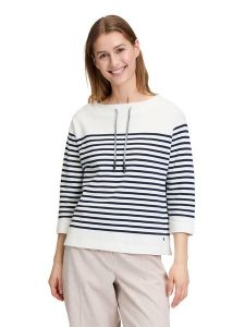 BETTY & CO Bluza w kolorze biało-granatowym rozmiar: 36. Białe bluzy Betty & Co, bez wzorów, bez kaptura. Za 126,99 zł.