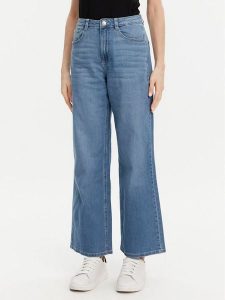 Tom Tailor Jeansy 1043509 Niebieski Wide Leg. Niebieskie jeansy Tom Tailor, bez wzorów, z bawełny. Za 179,99 zł.