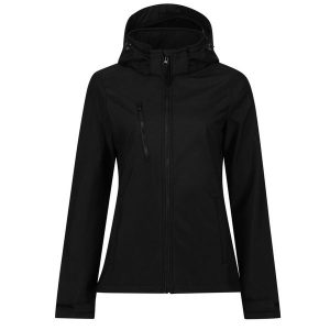 Kurtka Damska Venturer 3 Layer Hooded Soft Shell Jacket. Czarne kurtki Regatta, xl, bez wzorów, bez kaptura. Za 198,99 zł.