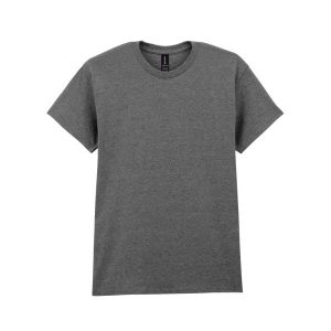 Ciężka Bawełniana Koszulka Unisex Dla Dorosłych. Szare bluzki GILDAN, xl, bez wzorów, z bawełny, sportowe, bez kołnierzyka, bez ramiączek. Za 51,99 zł.