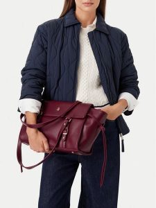 Beverly Hills Polo Club Torebka EO-BHPC-C-026-10 Bordowy. Czerwone torebki klasyczne Beverly Hills Polo Club, bez wzorów, ze skóry, bez dodatków. Za 299,99 zł.