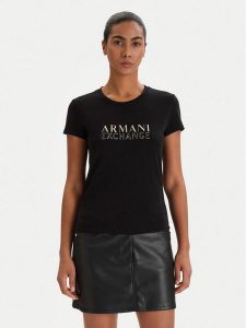 Armani Exchange T-Shirt XW001837 AF16294 UC001 Czarny Slim Fit. Czarne t-shirty Armani Exchange, xs, bez wzorów, z bawełny, bez kołnierzyka, bez ramiączek. Za 299,99 zł.