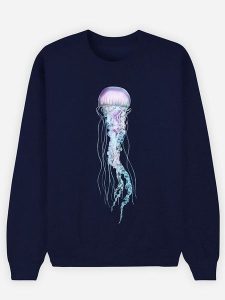 WOOOP Bluza "Space Jelly" w kolorze granatowym rozmiar: M. Niebieskie bluzy Wooop, m, bez wzorów, bez kaptura. Za 100,99 zł.
