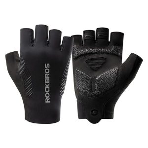 Rękawiczki rowerowe Rockbros wiosna/lato/jesień, krótkie palce. Czarne rękawiczki ROCKBROS, na jesień, bez wzorów. Za 69,99 zł.