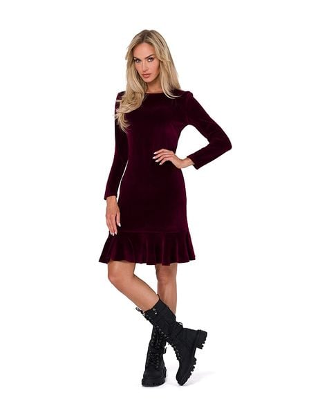 Made of emotion Sukienka w kolorze bordowym rozmiar: L. Czerwone sukienki Made Of Emotion, na co dzień, l, bez wzorów, bez kołnierzyka, bez ramiączek, mini, proste. Za 254,95 zł.