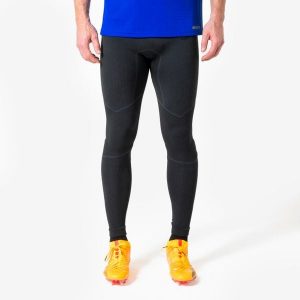 Legginsy piłkarskie Kipsta Keepdry Warm. Czarne legginsy KIPSTA, bez wzorów, z dzianiny. Za 119,99 zł.