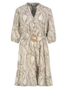 Sublevel Sukienka w kolorze beżowym rozmiar: XL. Brązowe sukienki Sublevel, na co dzień, xl, bez wzorów, z tkaniny, bez kołnierzyka, bez ramiączek, midi, proste. Za 109,52 zł.