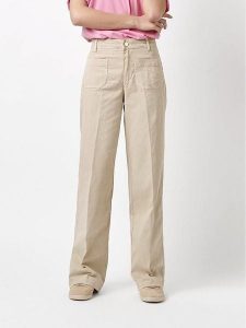 Rosner Dżinsy - Wide Leg fit - w kolorze beżowym rozmiar: W42/L32. Brązowe jeansy Rosner, bez wzorów, z podwyższonym stanem. Za 208,99 zł.
