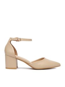 JENNY Czółenka CEO-ANGEL WS210702-10 Beżowy. Brązowe czółenka Jenny, bez wzorów, z materiału, bez obcasa, bez zapięcia. Za 129,99 zł.