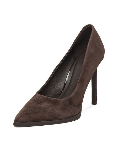 GINO ROSSI Szpilki EO-AZI-LT2472-1 Brązowy. Brązowe szpilki Gino Rossi, bez wzorów, ze skóry, bez obcasa. Za 219,99 zł.