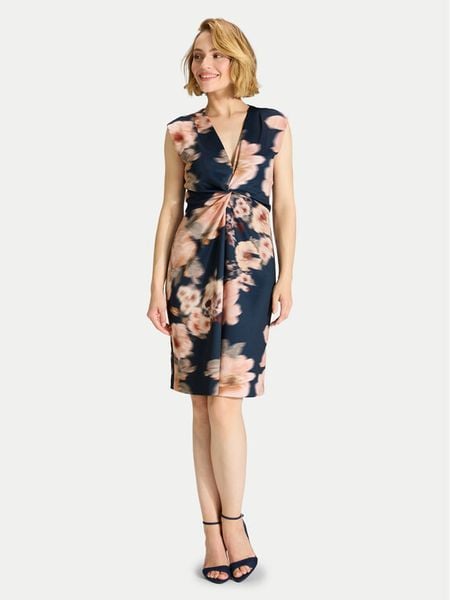 Swing Sukienka koktajlowa 5AK14700 Granatowy Regular Fit. Niebieskie sukienki Swing, bez wzorów, z syntetyku, wizytowe, bez kołnierzyka, bez ramiączek. Za 599,99 zł.