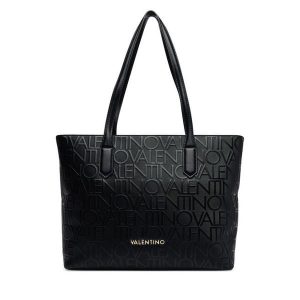 Torebka Valentino. Czarne shopper bag Valentino, bez wzorów, bez dodatków. Za 749,99 zł.