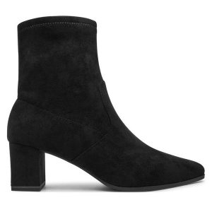 Botki Caprice. Czarne botki Caprice, bez wzorów, bez obcasa, na słupku, bez zapięcia. Za 329,99 zł.