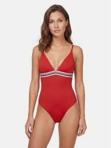 Tommy Hilfiger Strój kąpielowy UW0UW06357 Czerwony. Czerwone stroje jednoczęściowe TOMMY HILFIGER, bez wzorów, z syntetyku. Za 347,99 zł.