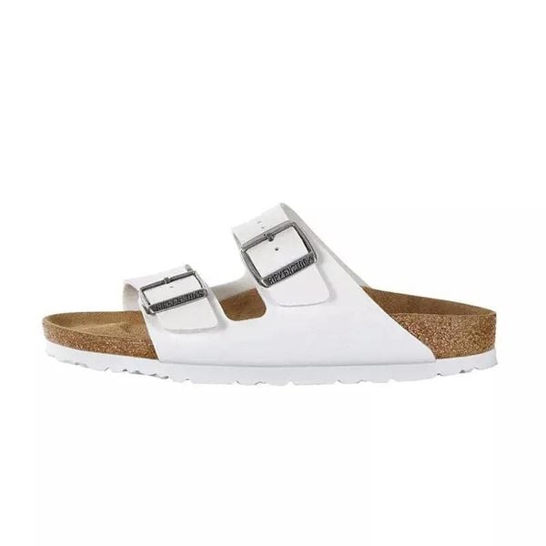 Klapki damskie Birkenstock Arizona BS Birko-flor. Białe klapki Birkenstock, bez wzorów, z materiału, bez obcasa. Za 287,00 zł.