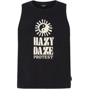 Top bez rękawów damski PROTEST PRTMalang. Czarne topy Protest, bez wzorów, bez kołnierzyka, bez ramiączek. W wyprzedaży za 107,99 zł.
