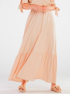 Awama Spódnica w kolorze beżowym rozmiar: L/XL. Brązowe spódnice Awama, l, bez wzorów, maxi. Za 127,99 zł.